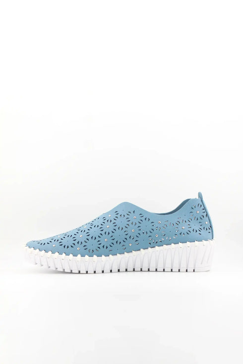 Bernie Mev Laser-Cut Slip-On Wedge Sneakers